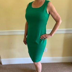 St. John green sleeveless dress